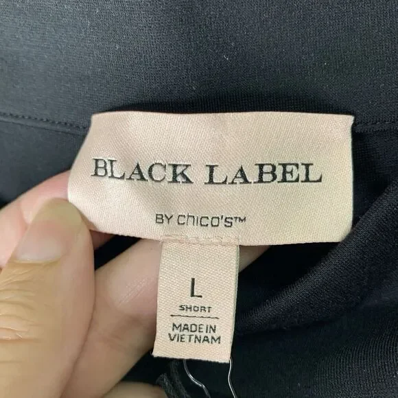 Chico Black Label Flare Pull-On Pants Womens Size Large SHORT Black NWT $139 - Picture 3 of 11